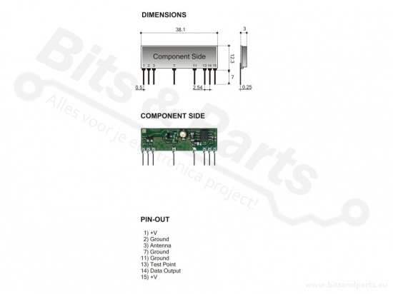 RF Receiver Aurel AC-RX2/CS 433.92MHz 650201133G